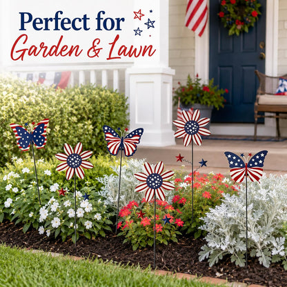 Metal Flowers for Outside, 2 Pack Sunflower Garden Stakes