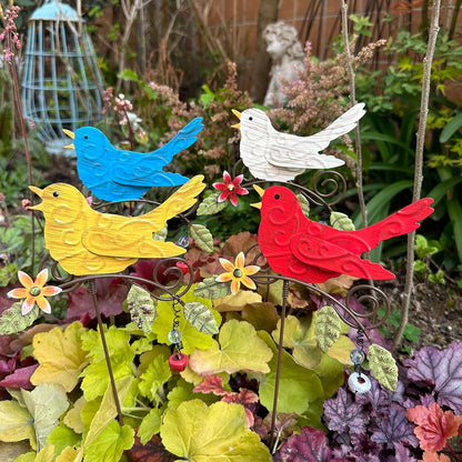 Metal Flowers for Outside, 2 Pack Sunflower Garden Stakes