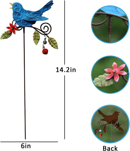 Metal Flowers for Outside, 2 Pack Sunflower Garden Stakes