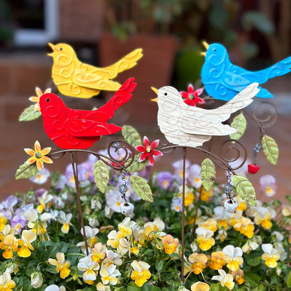 Metal Flowers for Outside, 2 Pack Sunflower Garden Stakes