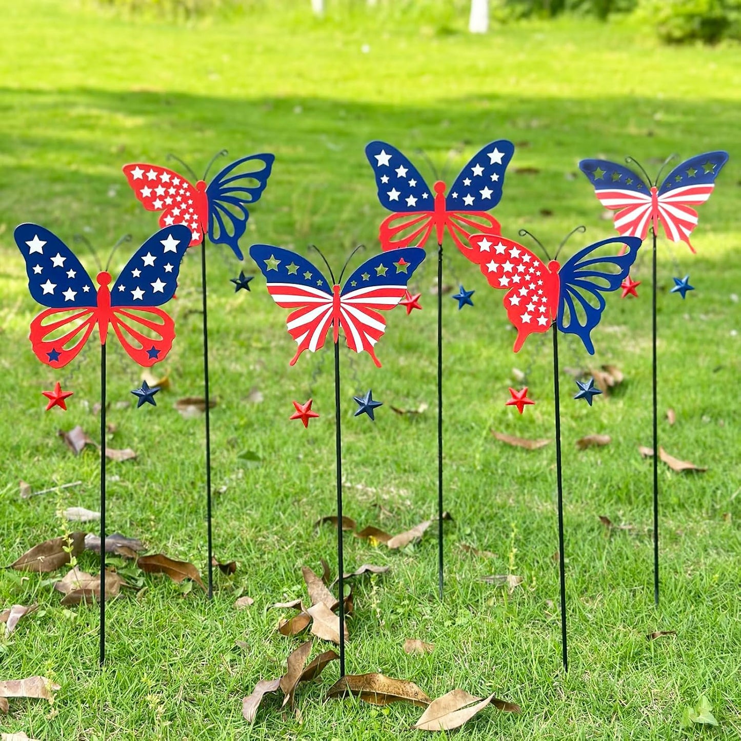 Metal Flowers for Outside, 2 Pack Sunflower Garden Stakes