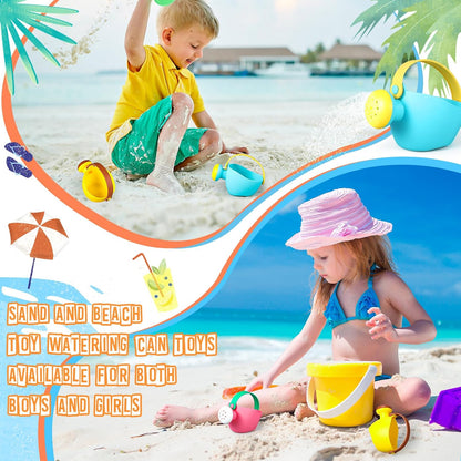 6 Pcs Watering Can Set Small Plastic Beach Watering Can Bath Toy Toddler Gardening Equipment Toy for Girl Boy Beach Outdoor Garden