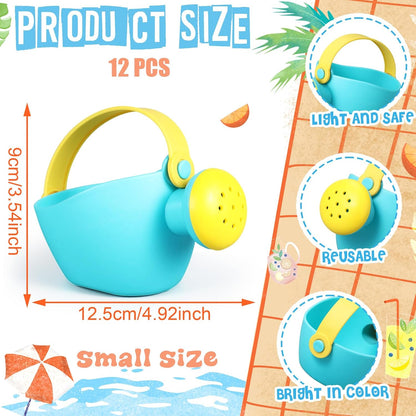 6 Pcs Watering Can Set Small Plastic Beach Watering Can Bath Toy Toddler Gardening Equipment Toy for Girl Boy Beach Outdoor Garden