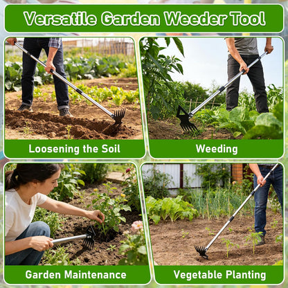 Upgraded Weed Puller Tool with Long Handle, 56" Manual Weeder Remover Tool