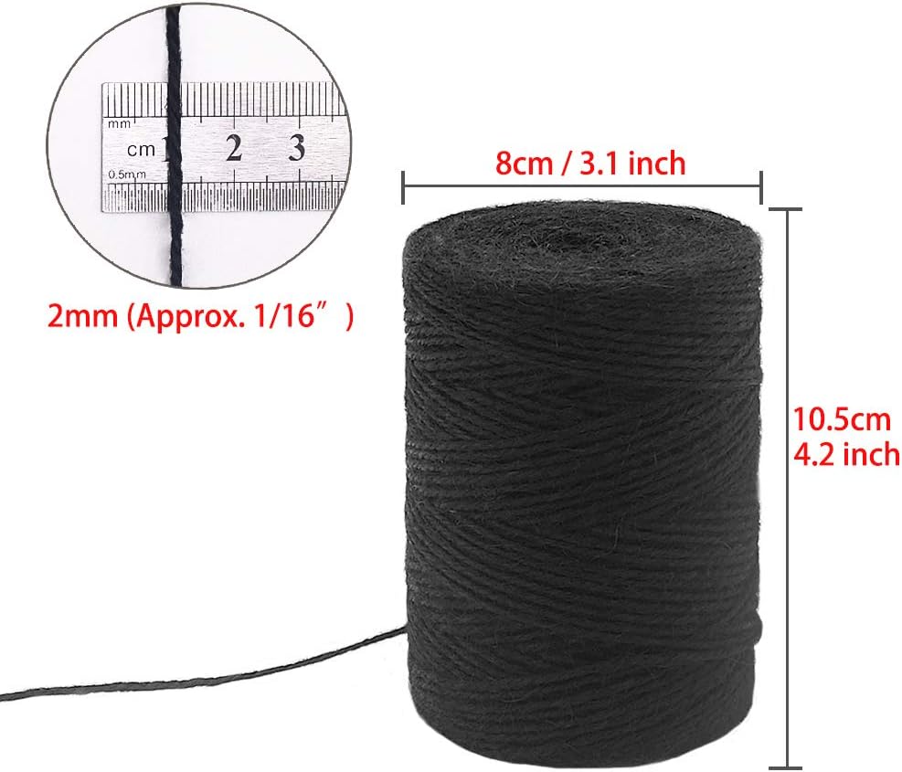 Garden Twine, 656 Feet 2mm Green Jute Twine for Gardening, Plant Ties for Climbing Plants, Tomatoes, Vegetables, Crafts