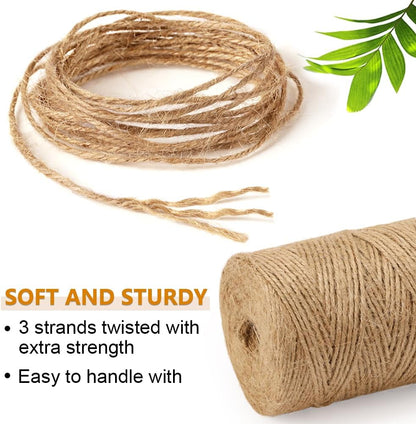 Garden Twine, 656 Feet 2mm Green Jute Twine for Gardening, Plant Ties for Climbing Plants, Tomatoes, Vegetables, Crafts
