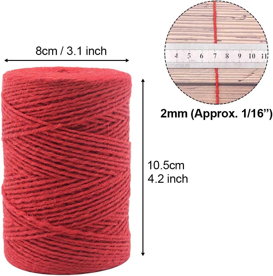 Garden Twine, 656 Feet 2mm Green Jute Twine for Gardening, Plant Ties for Climbing Plants, Tomatoes, Vegetables, Crafts