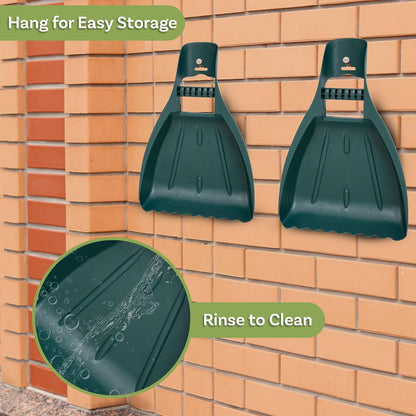 Leaf Scoops Hand Rakes - Lightweight, Durable Grabber Tool for Scooping Up Leaves, Spreading Mulch, Gardening, and Yard Work (Green)