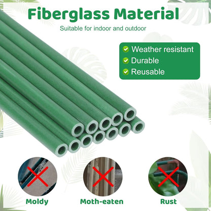 16inch & 12inch Adjustable Plant Stakes, 18Pcs Plant Supports Plant Sticks