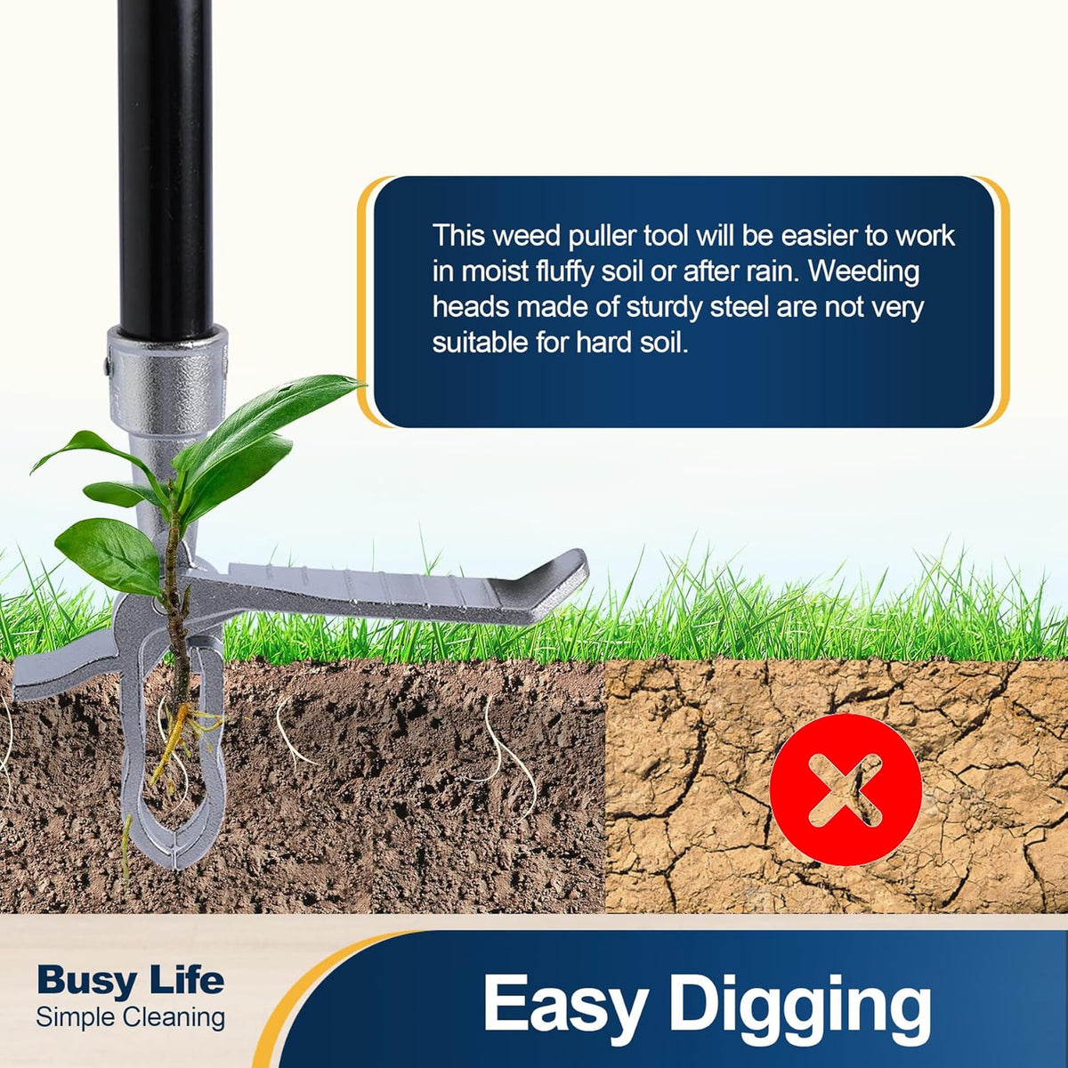 Weed Puller Tool Stand Up Weed Remover Tool 62.59"
