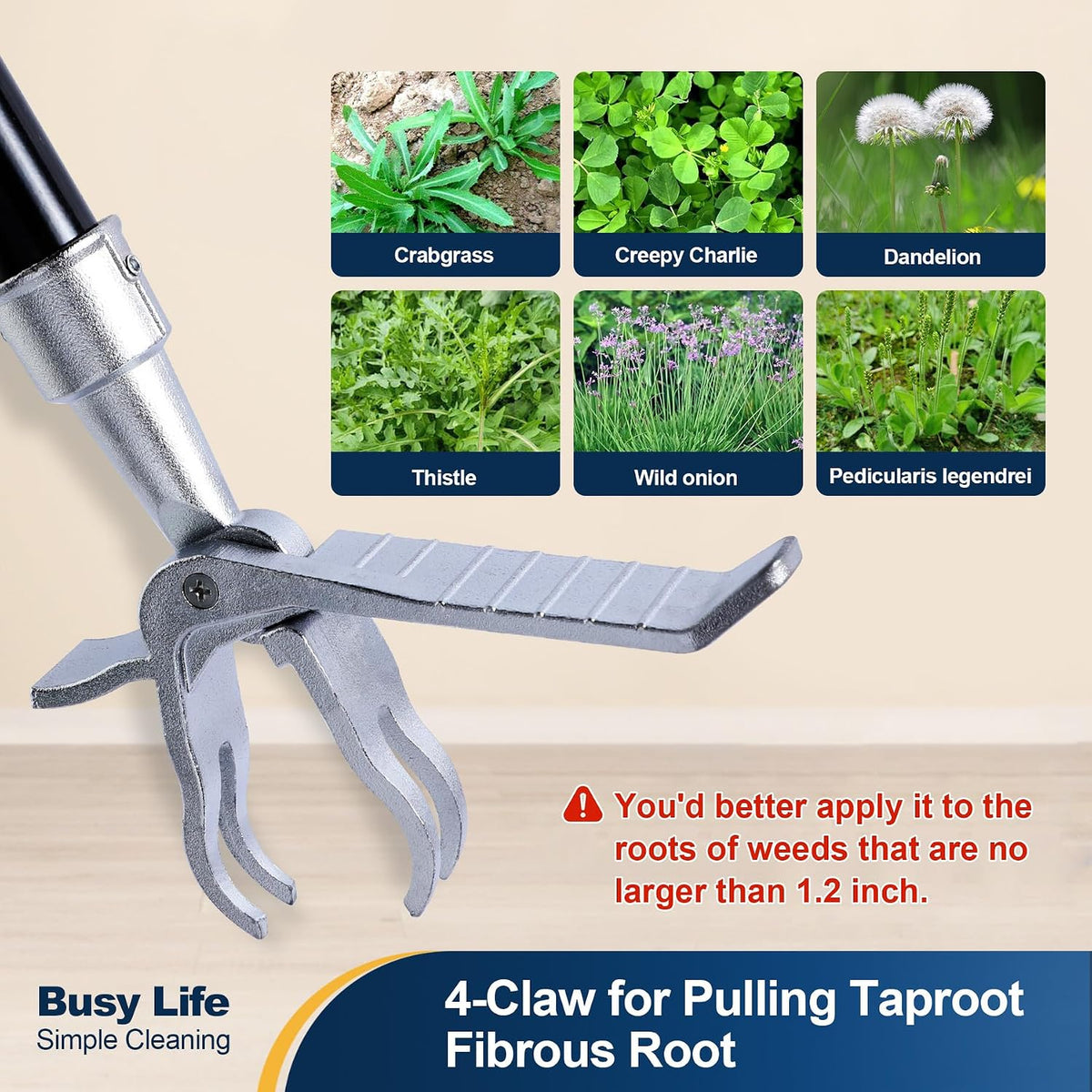 Weed Puller Tool Stand Up Weed Remover Tool 62.59"