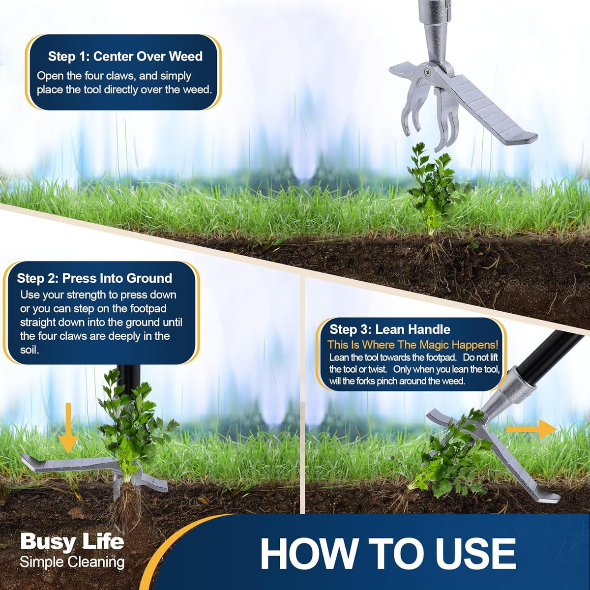 Weed Puller Tool Stand Up Weed Remover Tool 62.59"