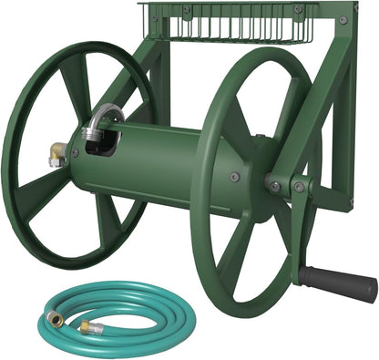 Triangle Wall Mounted Garden Hose Reel Outdoor Hose Holder Black