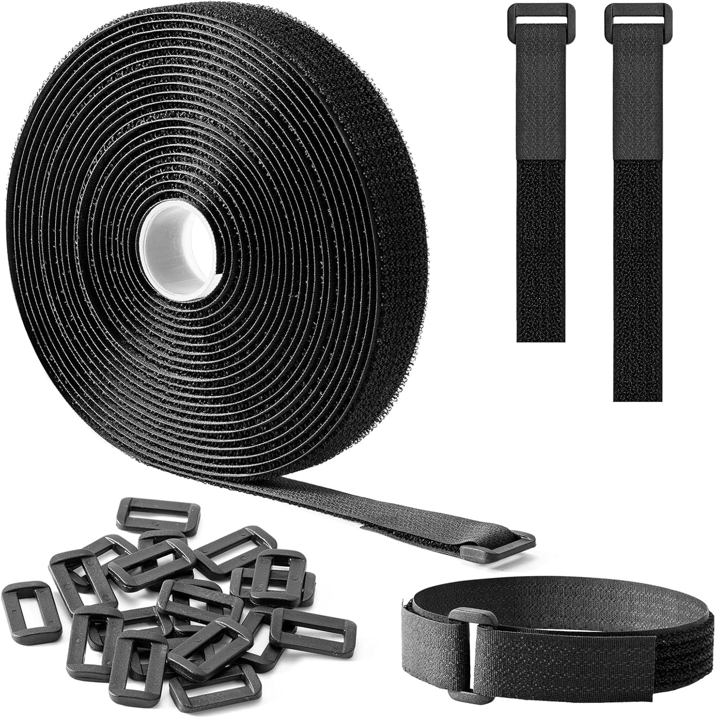 2''x 16Ft Heavy Duty Hook and Loop Straps with 15 Buckles