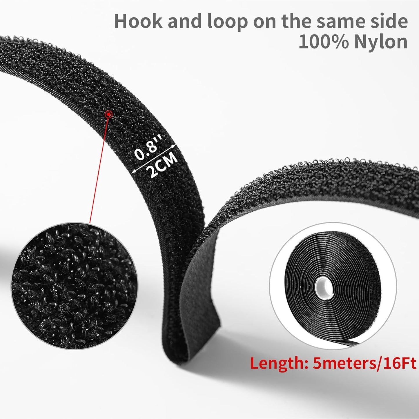 2''x 16Ft Heavy Duty Hook and Loop Straps with 15 Buckles
