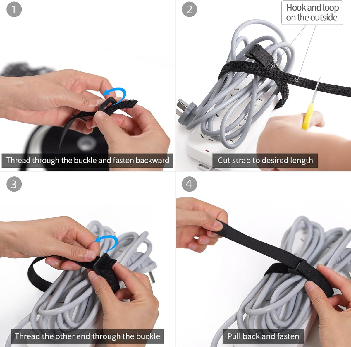 2''x 16Ft Heavy Duty Hook and Loop Straps with 15 Buckles
