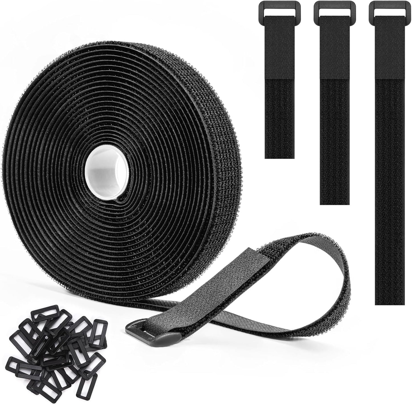 2''x 16Ft Heavy Duty Hook and Loop Straps with 15 Buckles