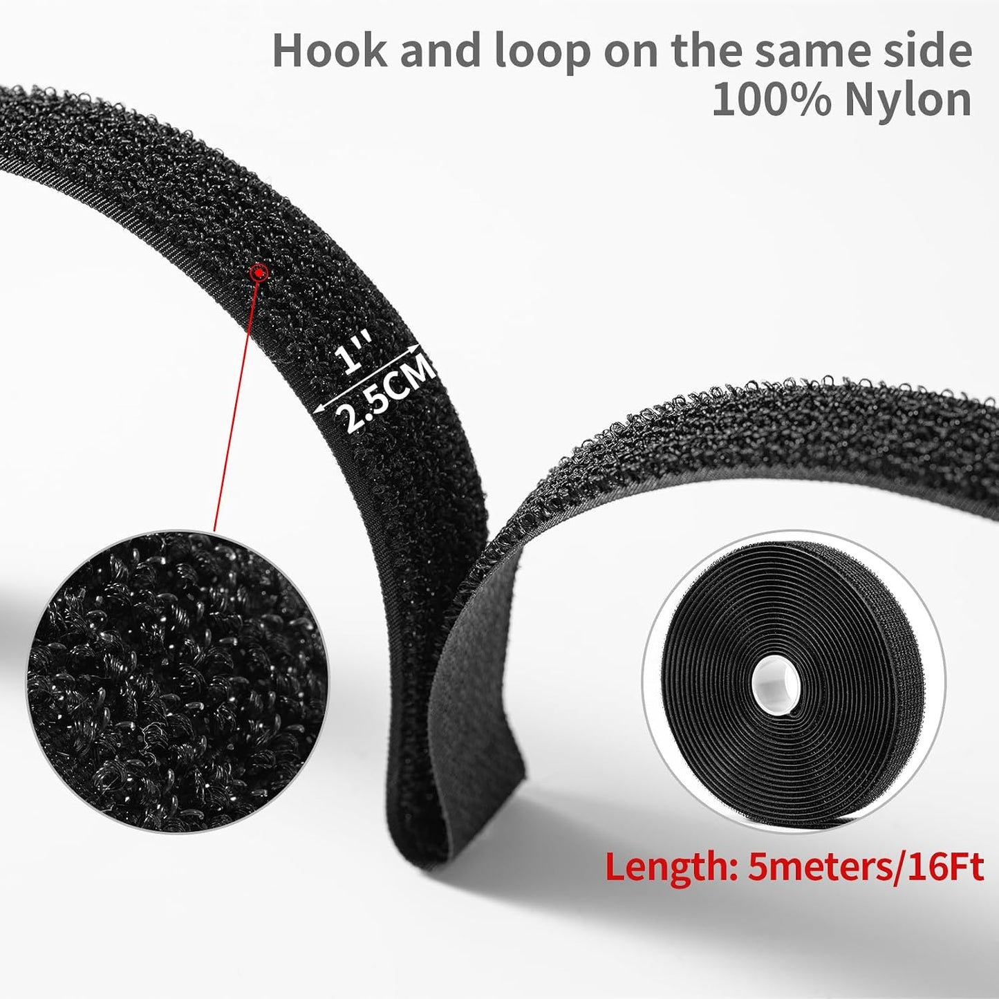 2''x 16Ft Heavy Duty Hook and Loop Straps with 15 Buckles