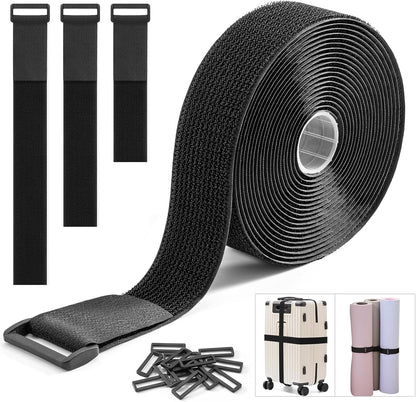 2''x 16Ft Heavy Duty Hook and Loop Straps with 15 Buckles