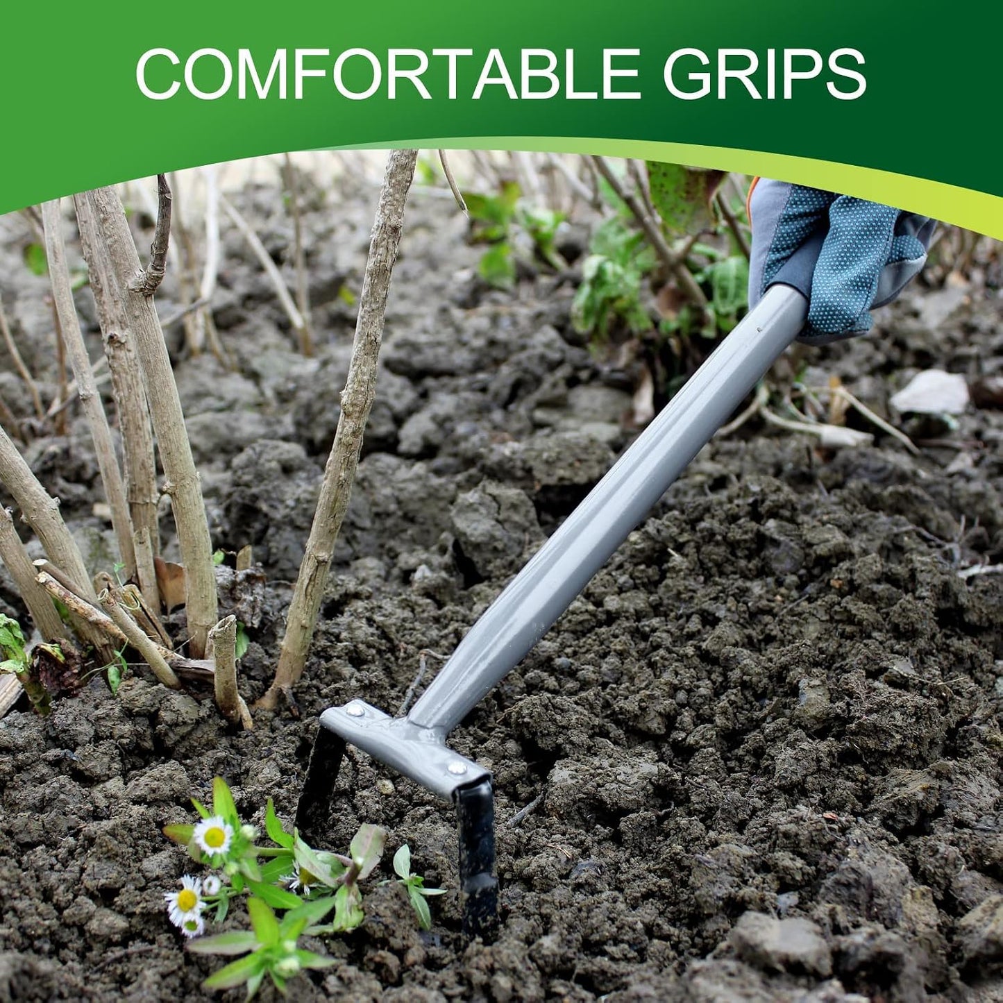 Stirrup Hoe,Garden Hand Scuffle Hoe for Weeding and Soil Loosening