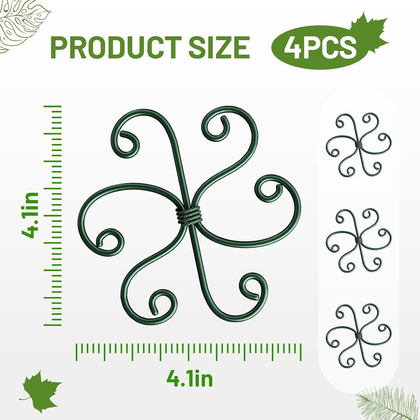 4PCS Iron Monstera Support, Uniquely Designed Plant Support Stakes for Indoor Plants, Stable Plant Stakes and Supports, Turtle Shell Bamboo Clamp Set for Thriving Growth