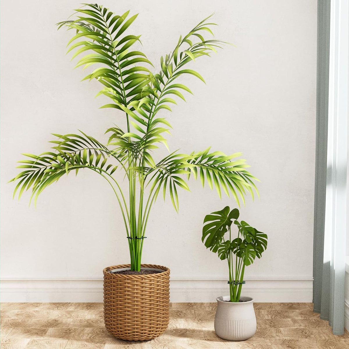 4PCS Iron Monstera Support, Uniquely Designed Plant Support Stakes for Indoor Plants, Stable Plant Stakes and Supports, Turtle Shell Bamboo Clamp Set for Thriving Growth