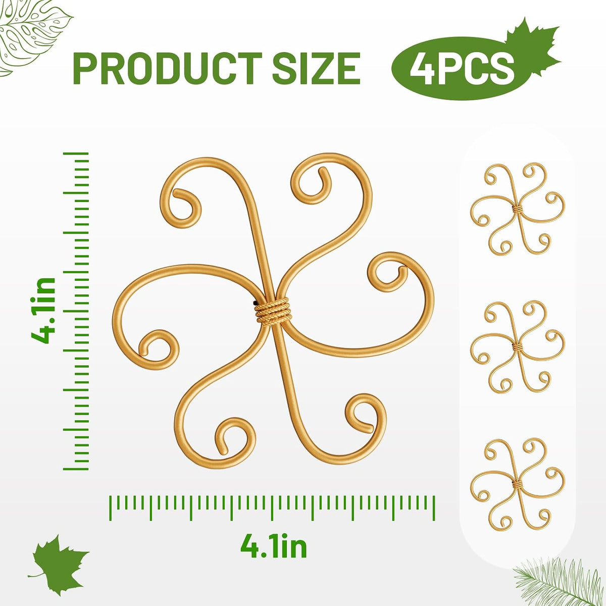4PCS Iron Monstera Support, Uniquely Designed Plant Support Stakes for Indoor Plants, Stable Plant Stakes and Supports, Turtle Shell Bamboo Clamp Set for Thriving Growth