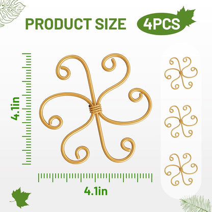 4PCS Iron Monstera Support, Uniquely Designed Plant Support Stakes for Indoor Plants, Stable Plant Stakes and Supports, Turtle Shell Bamboo Clamp Set for Thriving Growth