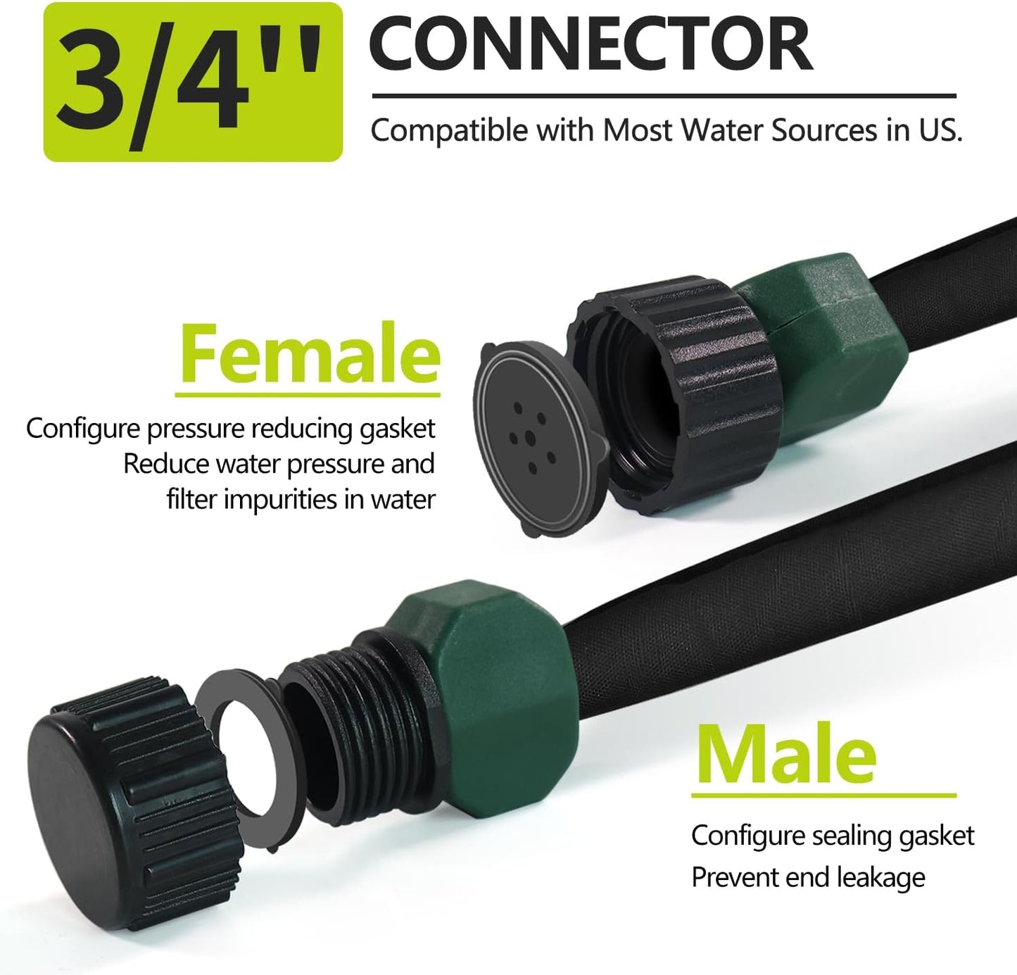 Soaker Hose 25 ft 2-Pack, Flat Soaker Hose 50 ft for Garden Watering, Lightweight Drip Irrigation Hoses 50 ft for Soaking, Double Layer Sprinkler Watering Hose (25 ftx2)