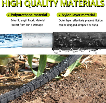 Soaker Hose 25 ft 2-Pack, Flat Soaker Hose 50 ft for Garden Watering, Lightweight Drip Irrigation Hoses 50 ft for Soaking, Double Layer Sprinkler Watering Hose (25 ftx2)