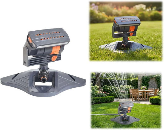 Sprinklers for Yard, Oscillating Lawn Sprinkler with 16 Nozzles, Adjustable Range and Flow, 4 Spray Patterns, Linkable Base, Water Sprinkler for Lawn Garden Irrigation (2)
