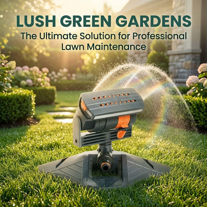 Sprinklers for Yard, Oscillating Lawn Sprinkler with 16 Nozzles, Adjustable Range and Flow, 4 Spray Patterns, Linkable Base, Water Sprinkler for Lawn Garden Irrigation (2)