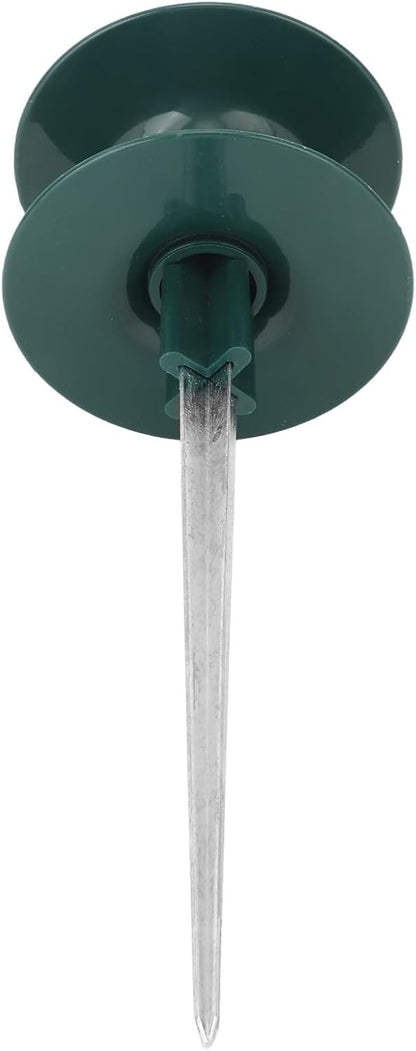 2pcs Hose Guide Spikes, ABS Zinc Alloy Water Pipe Guide Wheel with Pulley Design for Garden Yard Lawn, Prevent Hose Damage