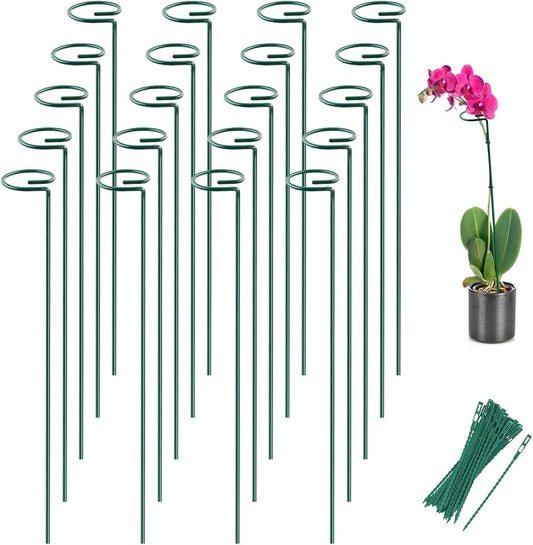 20 Pack 16 Inch Plant Support Stakes for Outdoor Plants and Indoor Flowers