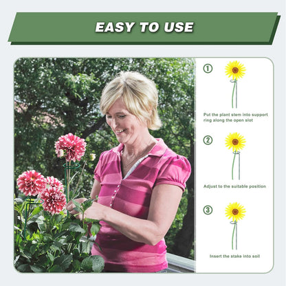 20 Pack 16 Inch Plant Support Stakes for Outdoor Plants and Indoor Flowers