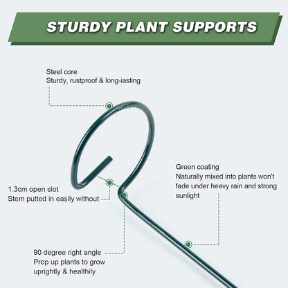 20 Pack 16 Inch Plant Support Stakes for Outdoor Plants and Indoor Flowers