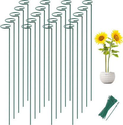 20 Pack 16 Inch Plant Support Stakes for Outdoor Plants and Indoor Flowers