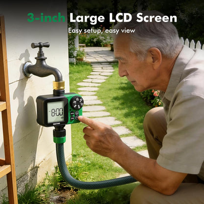Water Timer, Oversized LCD Sprinkler Timer with Brass Inlet
