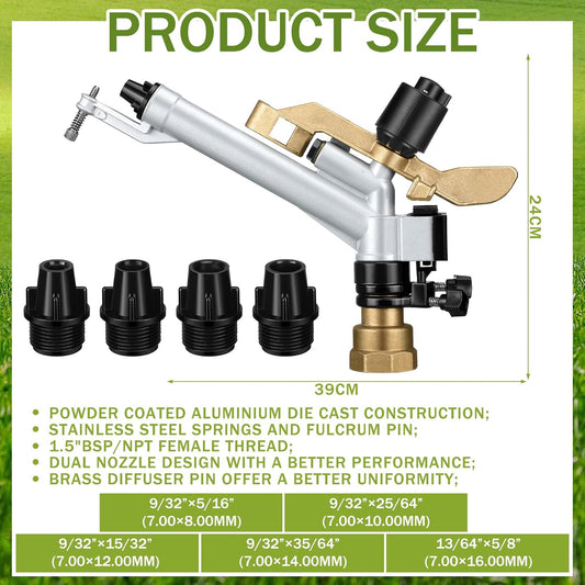 1-1/2" Agriculture Farm Irrigation Sprinkler Spray Gun Heads
