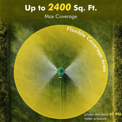 2-Pattern Lawn Sprinklers for Yard with Zinc Alloy Spike Base