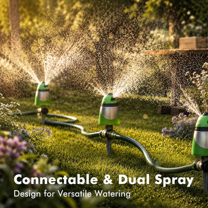 2-Pattern Lawn Sprinklers for Yard with Zinc Alloy Spike Base