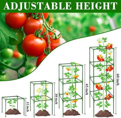60 Inch 4 Pack Heavy Duty Tomato Cages with Clips
