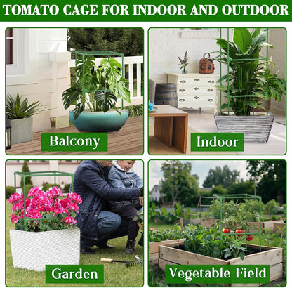 60 Inch 4 Pack Heavy Duty Tomato Cages with Clips