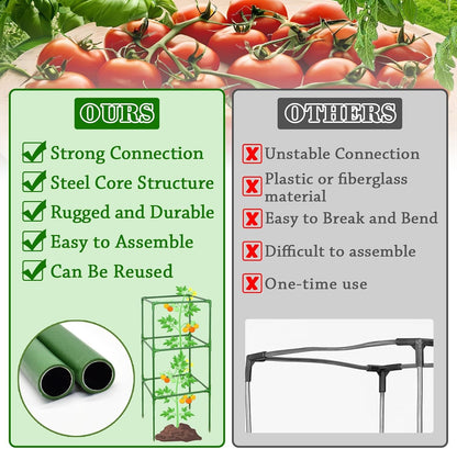 60 Inch 4 Pack Heavy Duty Tomato Cages with Clips