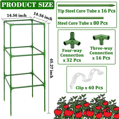 60 Inch 4 Pack Heavy Duty Tomato Cages with Clips