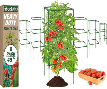 60 Inch 4 Pack Heavy Duty Tomato Cages with Clips