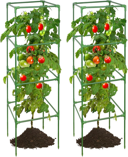 60 Inch 4 Pack Heavy Duty Tomato Cages with Clips