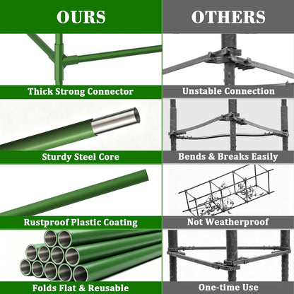 60 Inch 4 Pack Heavy Duty Tomato Cages with Clips