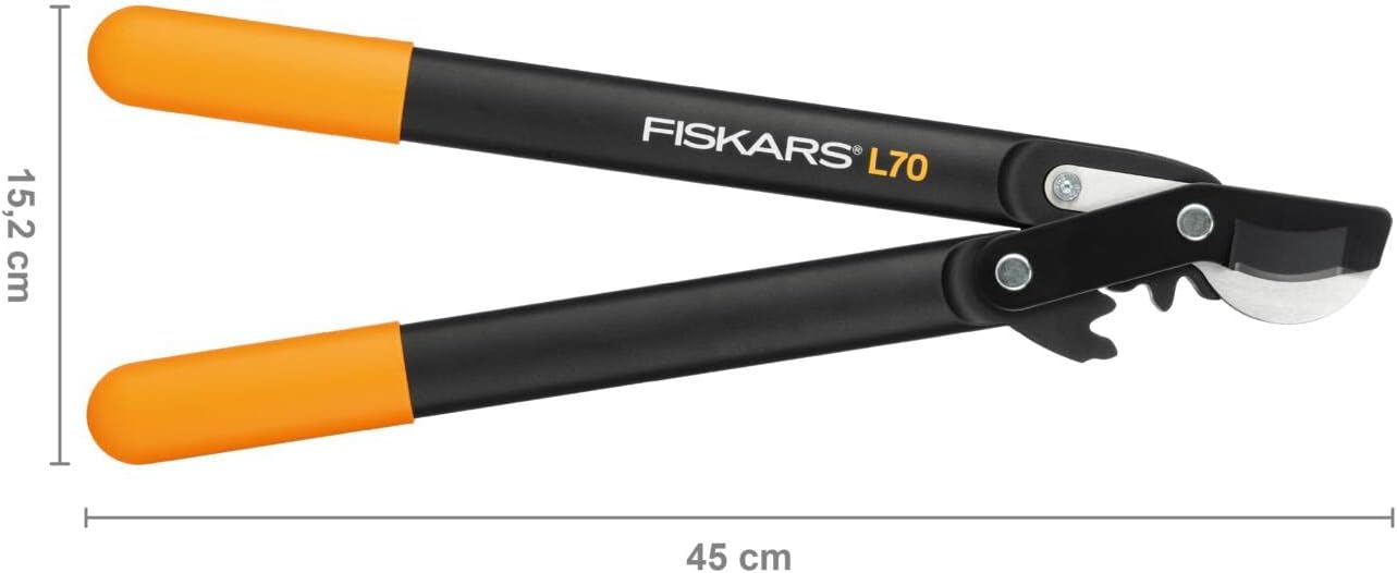 PowerGear Lopper Bypass, Hook Head (L) L78, Power Gear II system, Non-stick coating, Cutting Diameter : 5 cm, Hardened steel, Length: 70 cm, Black/Orange, 1000584