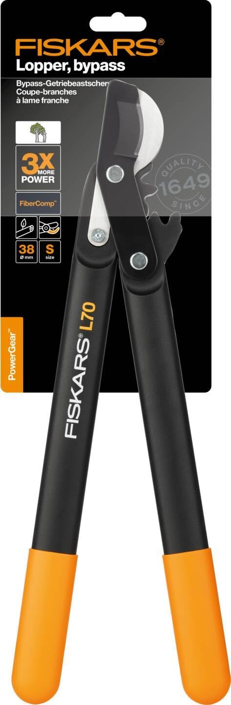 PowerGear Lopper Bypass, Hook Head (L) L78, Power Gear II system, Non-stick coating, Cutting Diameter : 5 cm, Hardened steel, Length: 70 cm, Black/Orange, 1000584